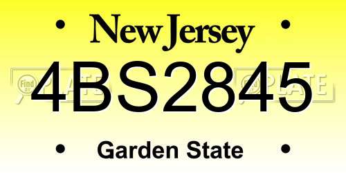 4BS2845 New Jersey License Plate