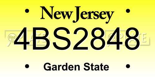 4BS2848 New Jersey License Plate