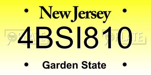 4BSI810 New Jersey License Plate