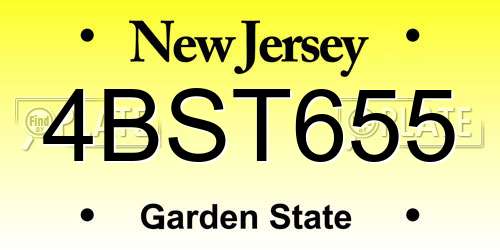 4BST655 New Jersey License Plate