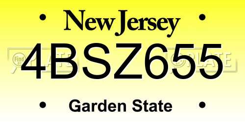 4BSZ655 New Jersey License Plate