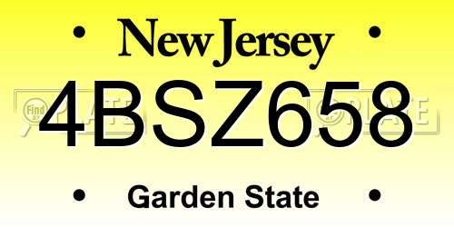 4BSZ658 New Jersey License Plate