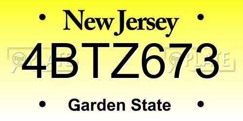 4BTZ673 New Jersey License Plate