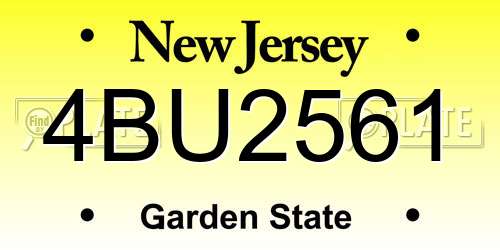 4BU2561 New Jersey License Plate