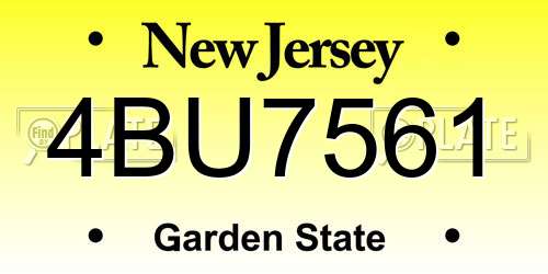 4BU7561 New Jersey License Plate