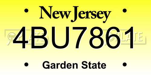 4BU7861 New Jersey License Plate