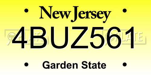 4BUZ561 New Jersey License Plate