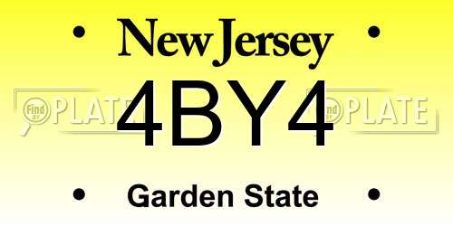 4BY4 New Jersey License Plate
