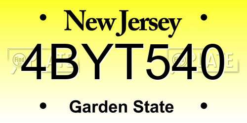 4BYT540 New Jersey License Plate
