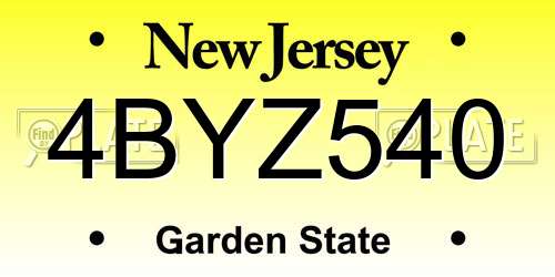 4BYZ540 New Jersey License Plate