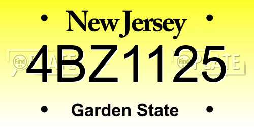 4BZ1125 New Jersey License Plate