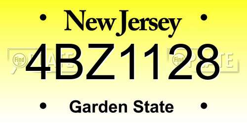 4BZ1128 New Jersey License Plate
