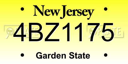 4BZ1175 New Jersey License Plate