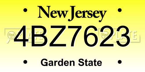 4BZ7623 New Jersey License Plate