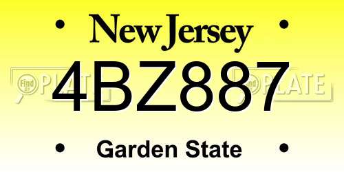 4BZ887 New Jersey License Plate
