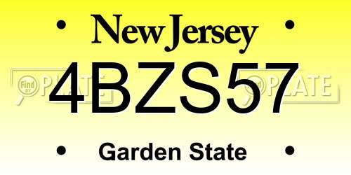 4BZS57 New Jersey License Plate