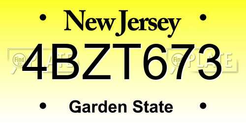 4BZT673 New Jersey License Plate