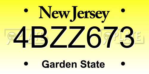 4BZZ673 New Jersey License Plate