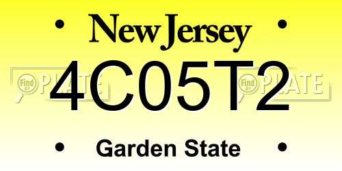 4C05T2 New Jersey License Plate