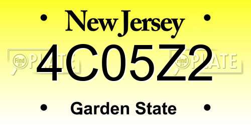 4C05Z2 New Jersey License Plate