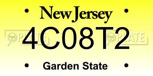 4C08T2 New Jersey License Plate