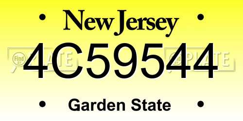 4C59544 New Jersey License Plate