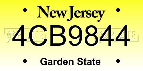 4CB9844 New Jersey License Plate