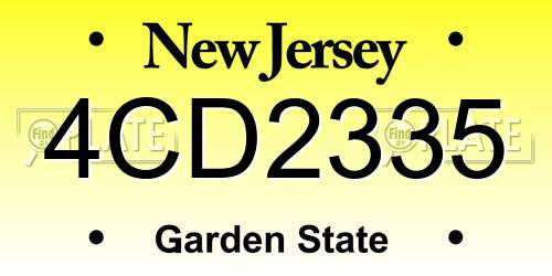 4CD2335 New Jersey License Plate