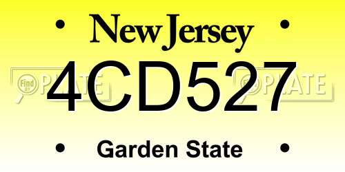 4CD527 New Jersey License Plate