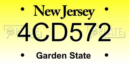 4CD572 New Jersey License Plate