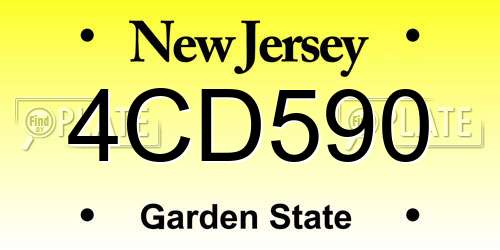 4CD590 New Jersey License Plate
