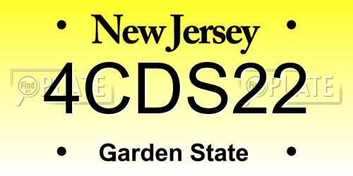 4CDS22 New Jersey License Plate