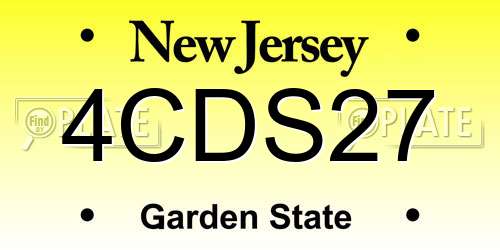 4CDS27 New Jersey License Plate