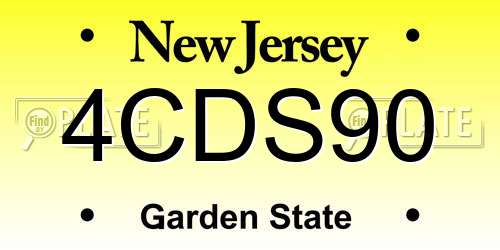 4CDS90 New Jersey License Plate