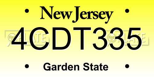 4CDT335 New Jersey License Plate