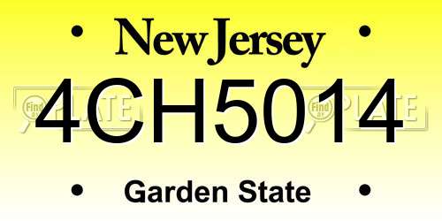 4CH5014 New Jersey License Plate