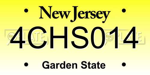 4CHS014 New Jersey License Plate