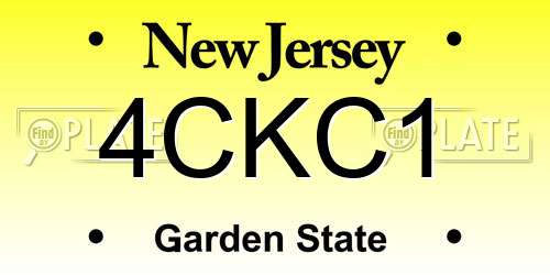 4CKC1 New Jersey License Plate
