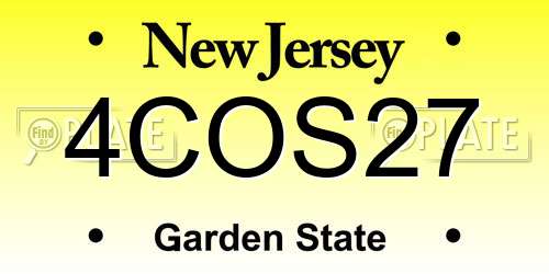 4COS27 New Jersey License Plate