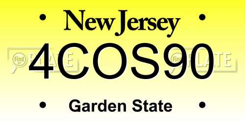 4COS90 New Jersey License Plate