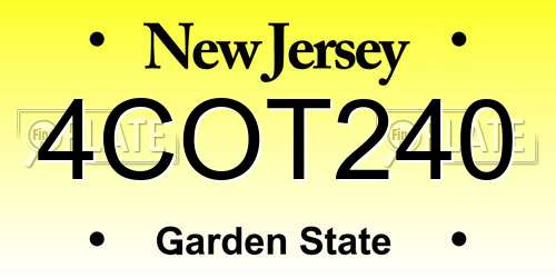 4COT240 New Jersey License Plate