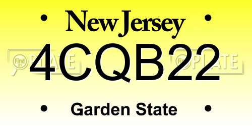 4CQB22 New Jersey License Plate