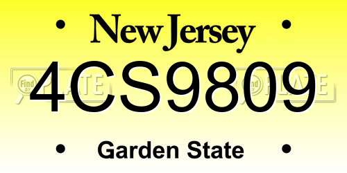 4CS9809 New Jersey License Plate