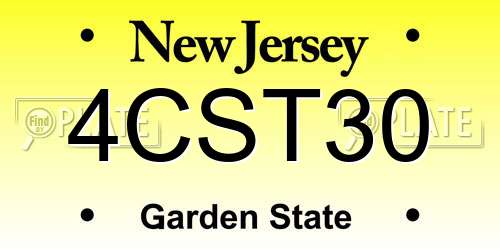 4CST30 New Jersey License Plate