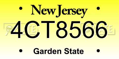 4CT8566 New Jersey License Plate