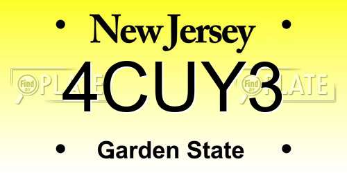 4CUY3 New Jersey License Plate