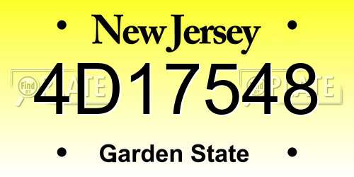 4D17548 New Jersey License Plate