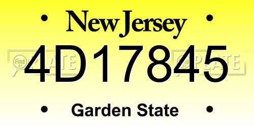 4D17845 New Jersey License Plate