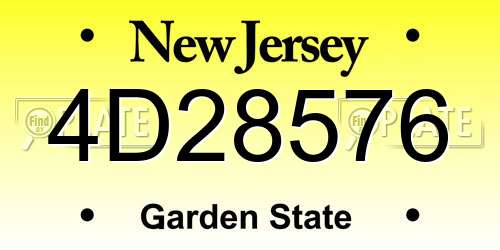 4D28576 New Jersey License Plate