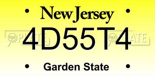 4D55T4 New Jersey License Plate